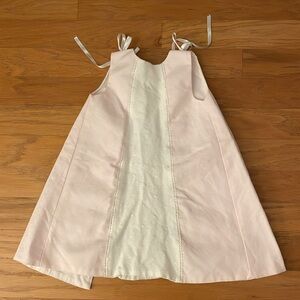 Luli & Me girl/toddler/kids pink & white dress with ribbon bows size 3T